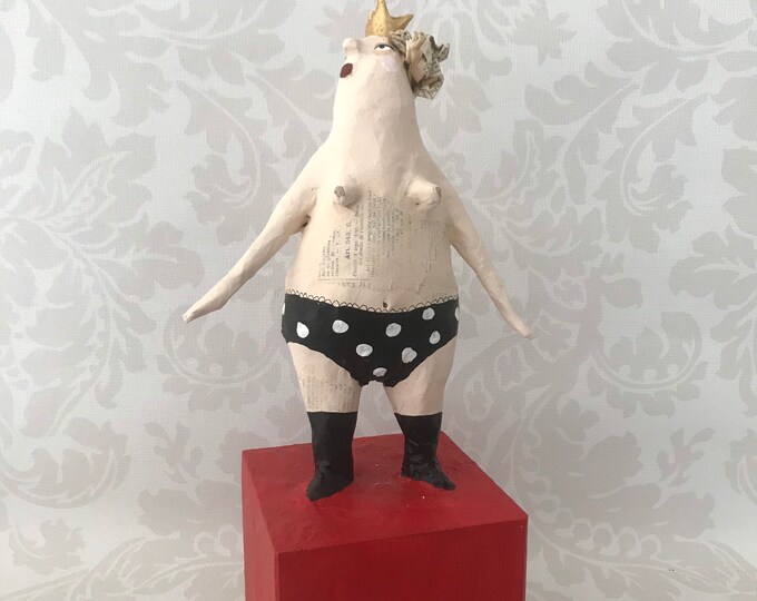 Queen Papiermache and Ceramic Figurine Etsy