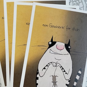 Cartes de vœux, cartes d'anniversaire, cartes avec une déclaration, chat