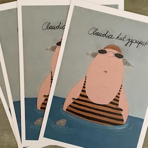 Tarjetas de felicitación, tarjetas divertidas, tarjetas con frases, Claudia