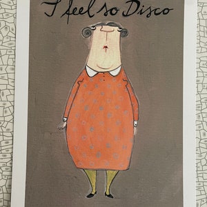 Impresión de imagen original, ilustración, Me siento tan Disco