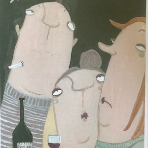 Ansichtkaartenset "Les Amis du Vin" (Vrienden van de Wijn). Drie kaarten