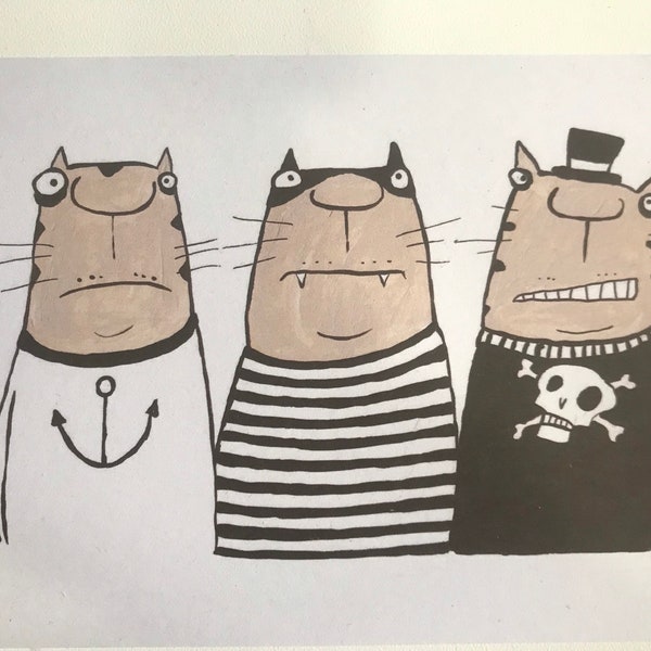Postkartenset The Gang, Katzenpostkarten,lustige Postkarten