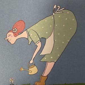 Ansichtkaartenset Tuinman, 4 kaarten