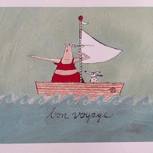 Carte postale/carte de vœux/voeux de vacances Bon Voyage 4x