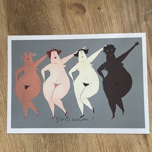 Impressão da imagem original, ilustração, GIRLS UNITE