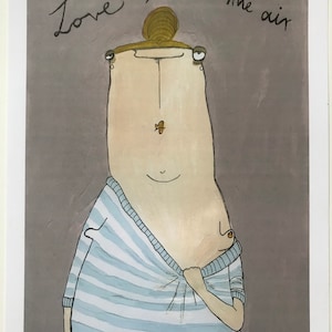 Impressão da imagem original, ilustração, O amor está no ar