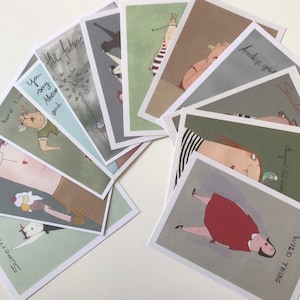 Conjunto de postais Kittiekat 3, 12 cartões a preço especial, cartões com mensagem