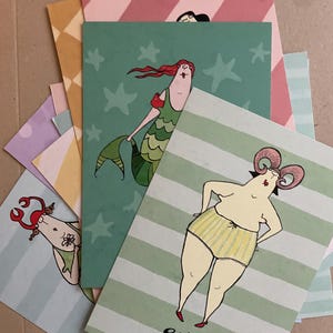 Conjunto de postais SIGNOS DO ZODÍACO, 12 cartas a preço especial, cartas com motivos dos signos do zodíaco