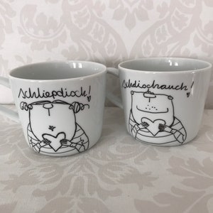 Mugs, cups, two cups, partner cups, coffee mugs, tea mugs