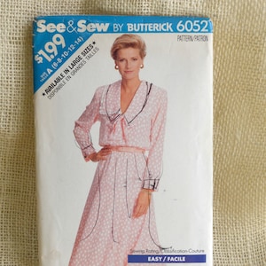 Uncut Vintage 1980s Dress Pattern // Butterick See & Sew 6052//  size 6-8-10-12-14