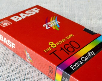 Vintage BASF T160 VHS Video Cassette - Blank 8 hour VHS Tape - New & Sealed
