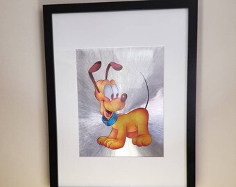 Framed Disney's Pluto Foil Picture // Baby Pluto room decor // Nursery decor // kids room