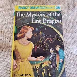 Nancy Drew 38 The Mystery of the fire dragon // Vintage Hard cover mystery book for young readers // Young adult literature image 1