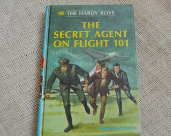 The Hardy  Boys - The Secret Agent on Flight 101 // Vintage Hard cover mystery book for young readers // Young adult literature