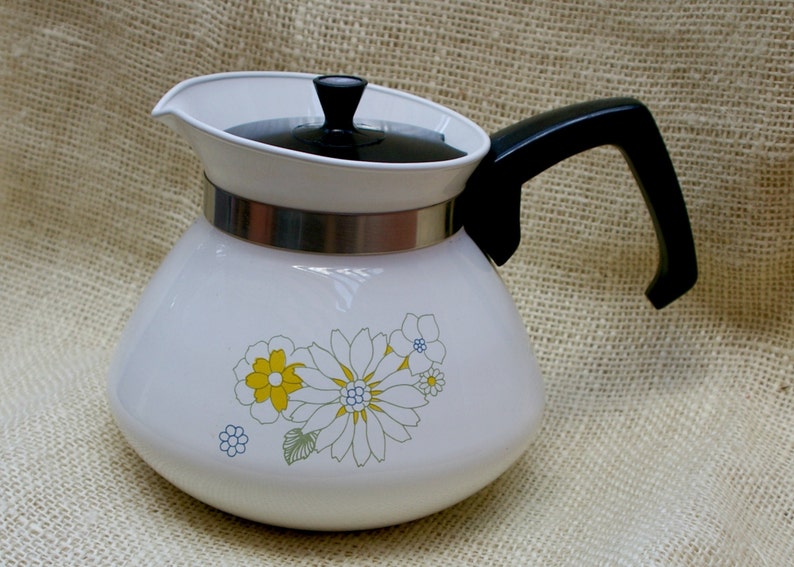 Vintage Corning Ware Floral Bouquet 6cup Teapot with Lid Etsy