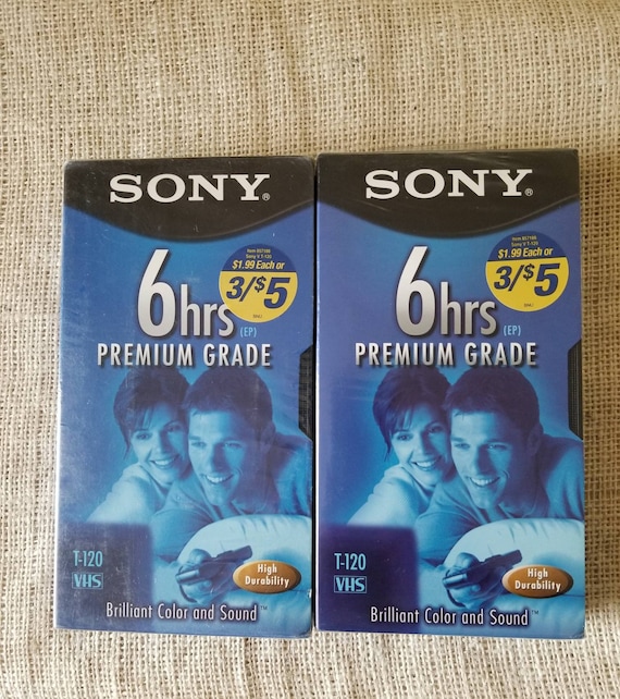 Vintage Sony -premium grade VHS Video Cassette -  Blank 6 hour VHS Tapes - New & Sealed