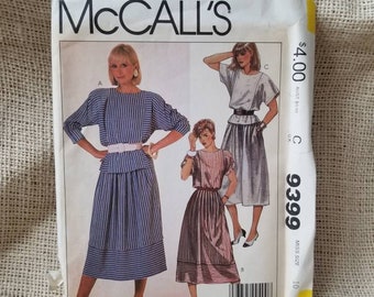 McCalls 9399 misses top and skirt