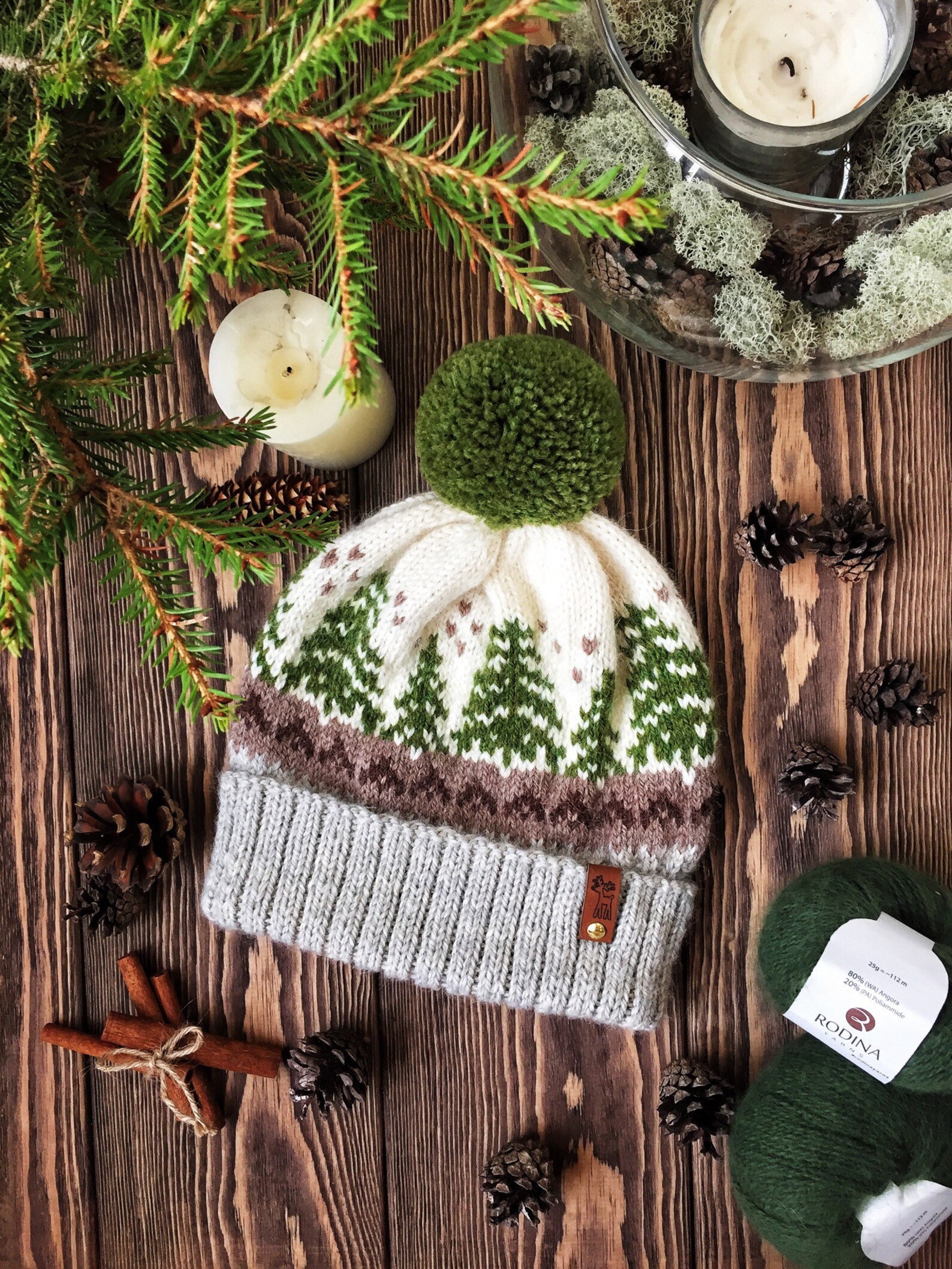 Christmas tree hat. KNITTING PATTERN PDF. Stranded colorwork Etsy