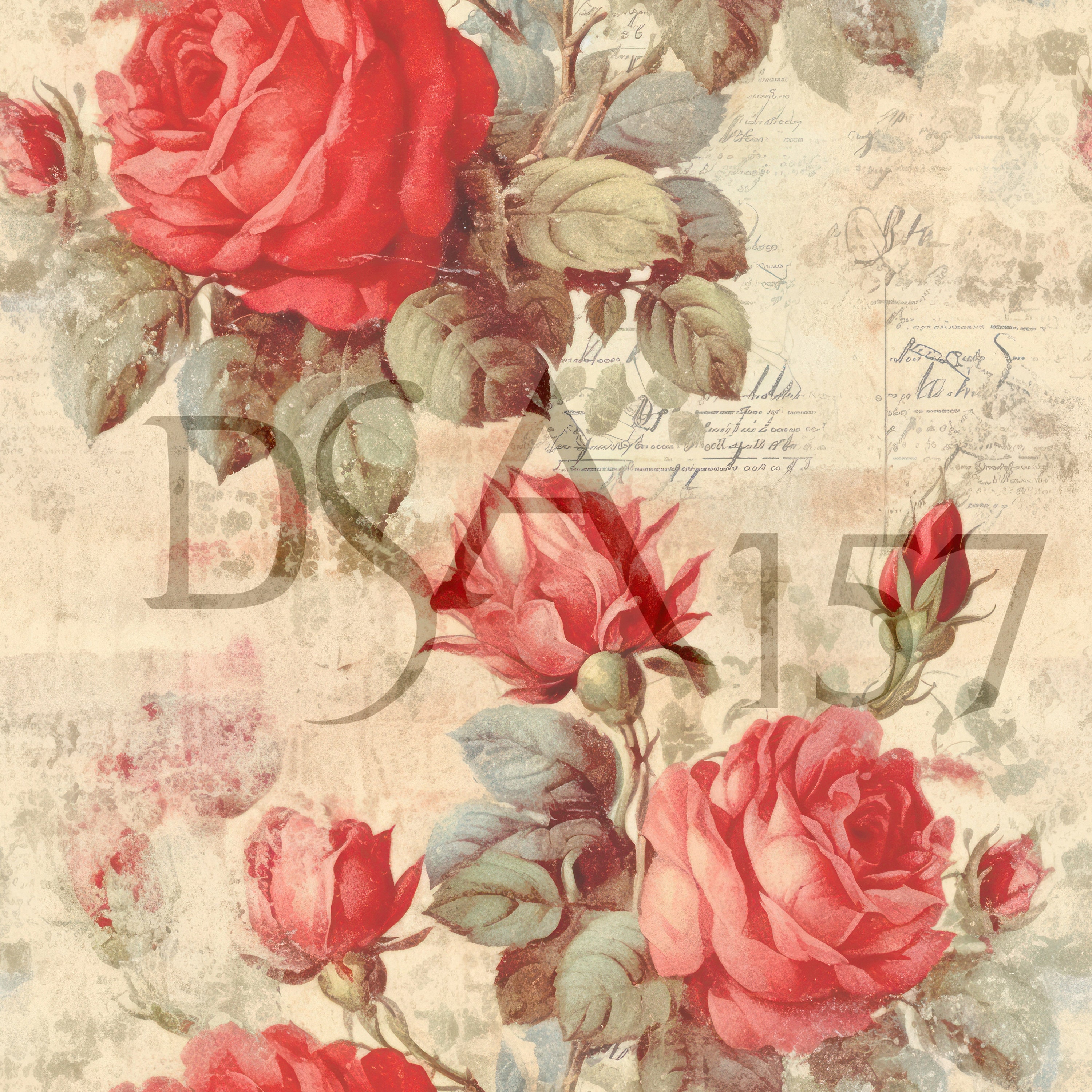 Shabby Chic Roses Digital Wallpaper | Digital Paper Design Pack | Set ...