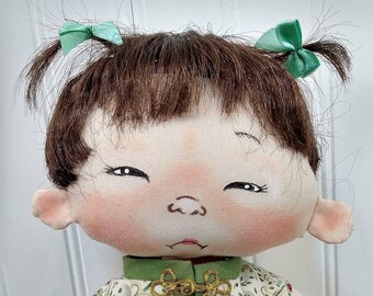 Sculptured Fabric Moon Man in the moon OOAK Art Doll Art Textile