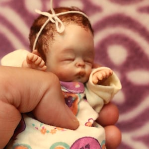 OOAK Mini Reborn Art Doll: Polymer Clay Collectible Baby