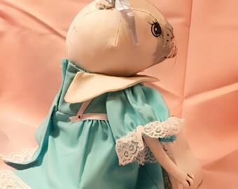 Primitive Spring Folk Art Bunny Rabbit Toy Conejo Easter Stuffed Animal Cloth Doll Handmade Teddy Decor   пасхальный кролик  Marrie 13"