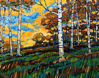 Evening Birches (Fine Art Print)