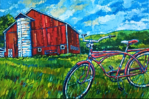 Happiness Is A Red Barn Prints Etsy