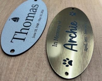 Personalized Memorial Oval Bench Plaque