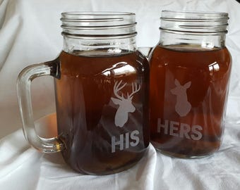 Mason jar drinking glass personalized