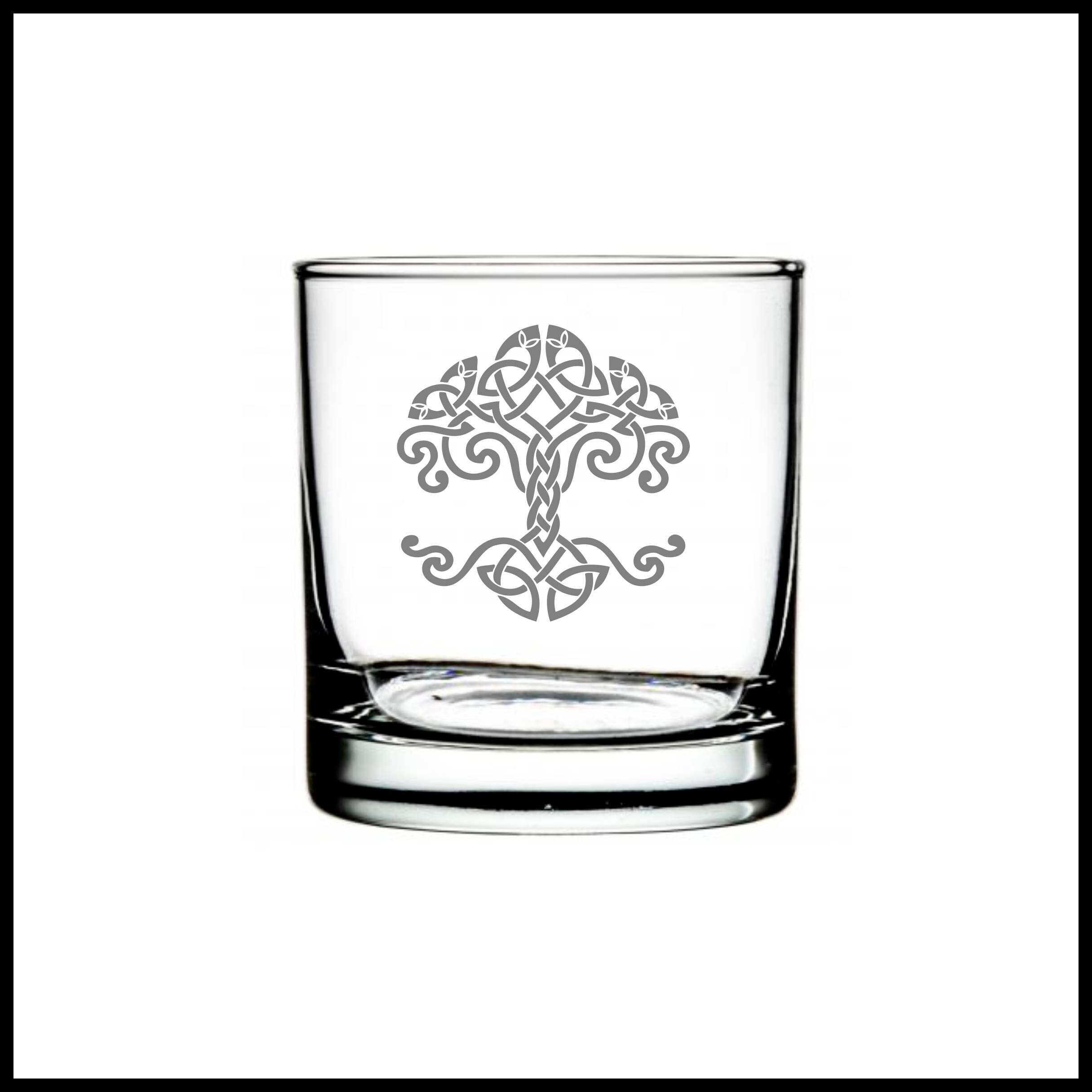 Personalized Whiskey Glass Celtic Design Celtic Symbol