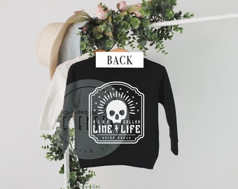 Skull Line Life Toddler Crewneck Sweatshirt | Little Lineman Son Sweatshirt | Lineman kid sweatshirt | Line Child Hoodie | Line Baby Apparel