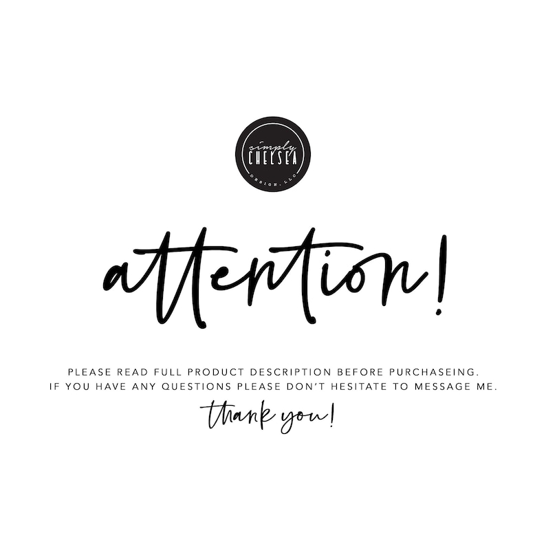 Peut inclure: Fond blanc avec texte noir en cursive disant "attention!". En dessous, un texte plus petit conseille de lire la description du produit et de poser des questions. Un logo circulaire est en haut.