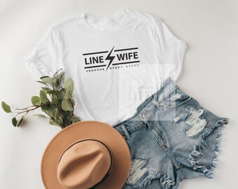 Line Wife Shirt | Line Wife T Shirt | Lineman Wife Shirt | Linewife T-Shirt | Line life apparel | Linewifey | Lightning bolt | Journeyman