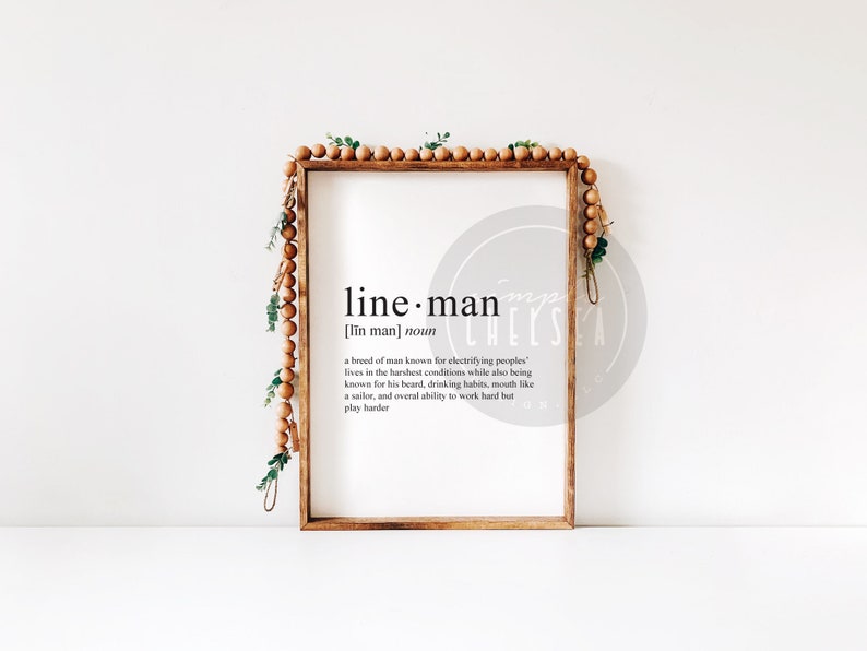 Lineman Definition Decor Digital Download DIGITAL DOWNLOAD Etsy