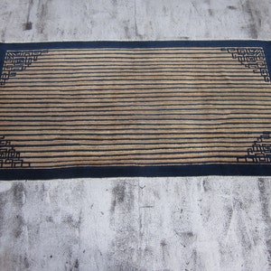 Antique Peking Chinese 3.10x7.4, Oriental Rug , Northeast Chine circa 1920