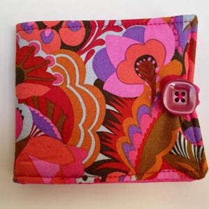 Psychedelic floral  Boho Fabric Wallet/Credit Card Holder