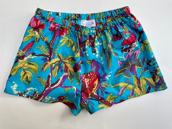 Hand Block Printed Sleep Boxers, Floral Womens Sleepwear, Indian Payjama  Shorts. 