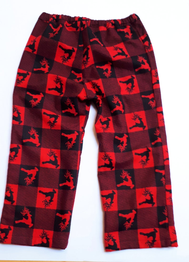 Christmas Reindeer Pajama Pants Red and Black Buffalo Plaid | Etsy