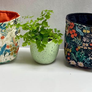 Rifle Paper Co. Floral Plant Cozy: Canvas Fabric Pot Cover