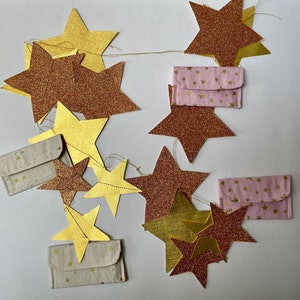 Enveloppes en tissu étoiles de Noël, étoiles Rifle Paper Company, porte-cartes cadeau, enveloppes réutilisables, bas de Noël, cadeau des fêtes