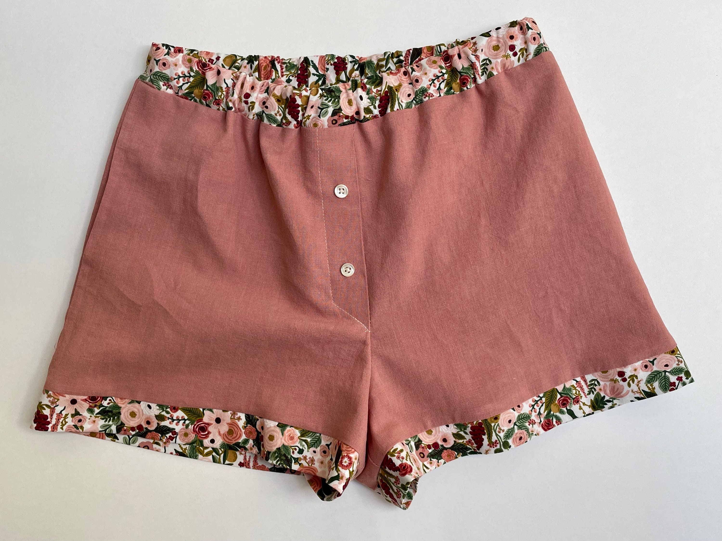 Linen Sleep Shorts Women's Rifle Paper 
