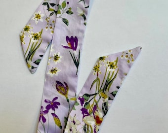 Purple Floral Hair Scarf