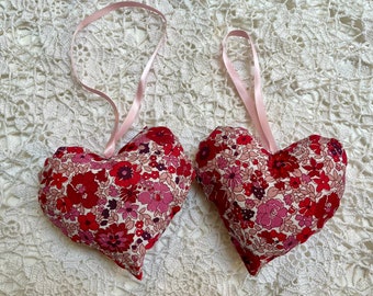 Lavender Heart Sachet, Liberty of London Print Hanging Heart, Valentine's Day Gift