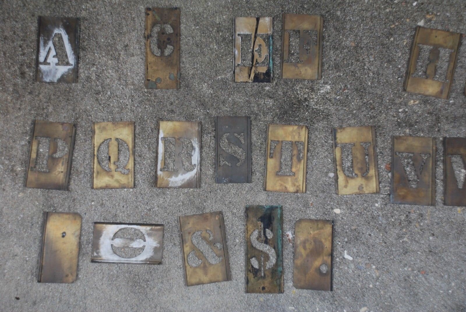 Vintage Brass Metal Stencils Set Early 20th Century Etsy Italia
