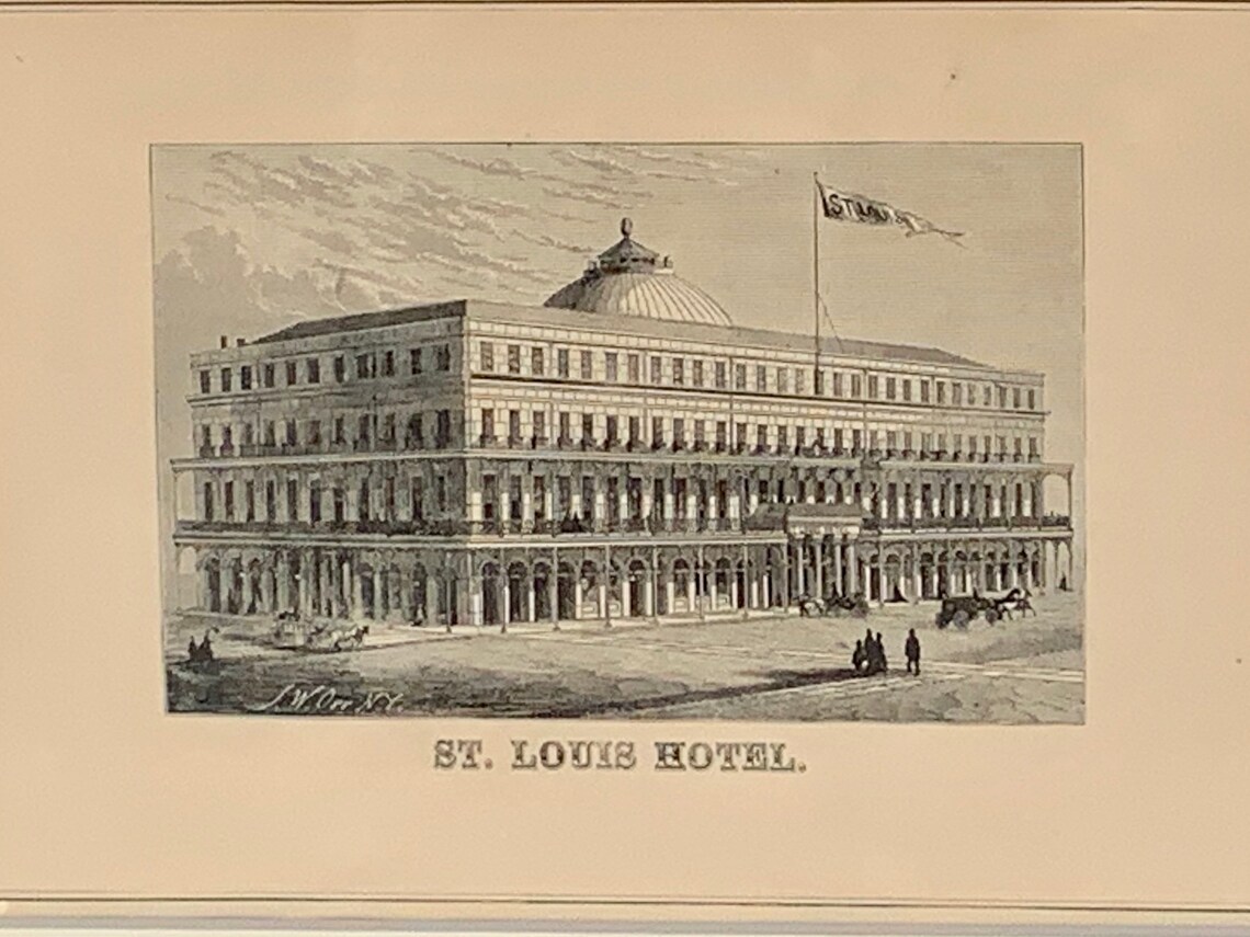 New Orleans Old St. Louis Hotel Rare Engraving 1870 Jewetts Etsy