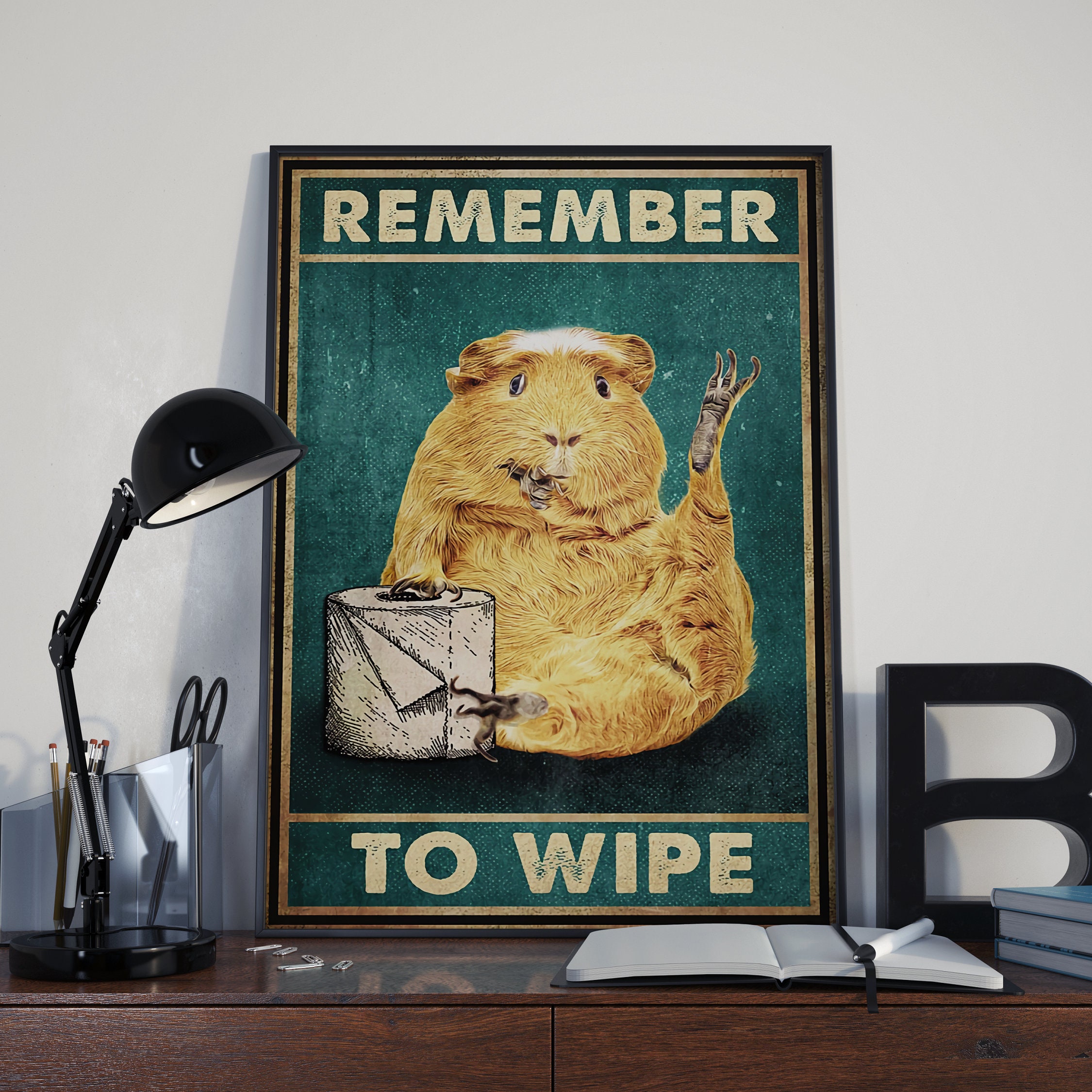 Hamster Remember To Wipe Hamster Poster Animal Lover Gift | Etsy
