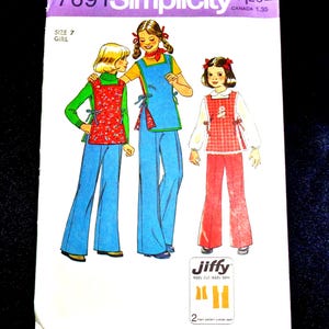 UNCUT SIMPLICITY 7691 JIFFY Girls' Pants and Reversible Tunic Sewing Pattern
