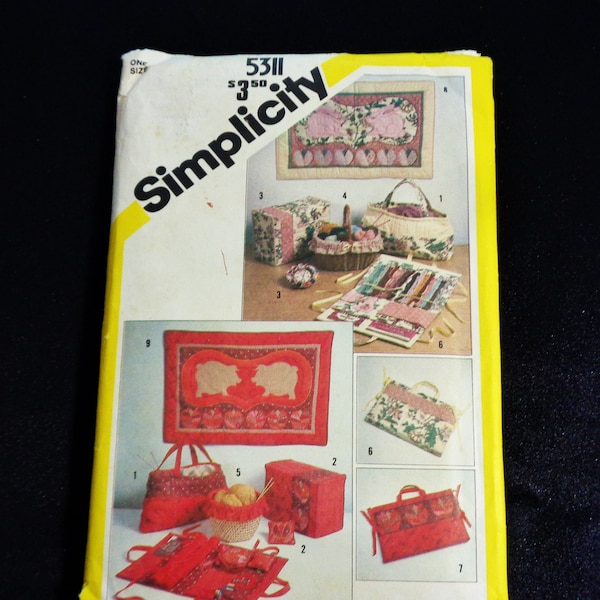 UNCUT Simplicity #5311 String Quilted Sewing Accessories and Wall Hangings 1981