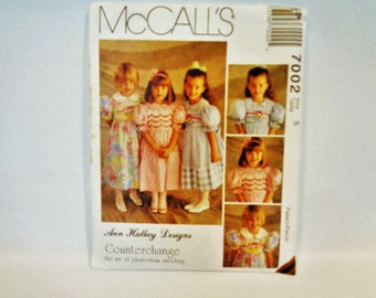 UNCUT McCall's #7002 Dress Pattern for Pleaterless Smocking Size 5 1994